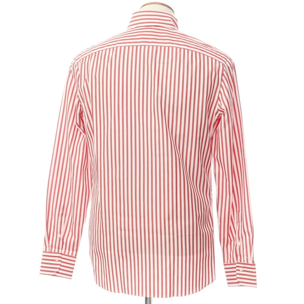 [Used] [Unused] BORRIELLO Cotton Striped Button-down Dress Shirt White x Red [40] [Condition Rank S] [Men&