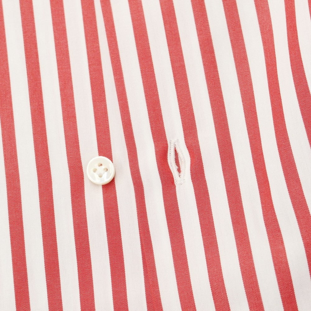 [Used] [Unused] BORRIELLO Cotton Striped Button-down Dress Shirt White x Red [40] [Condition Rank S] [Men&