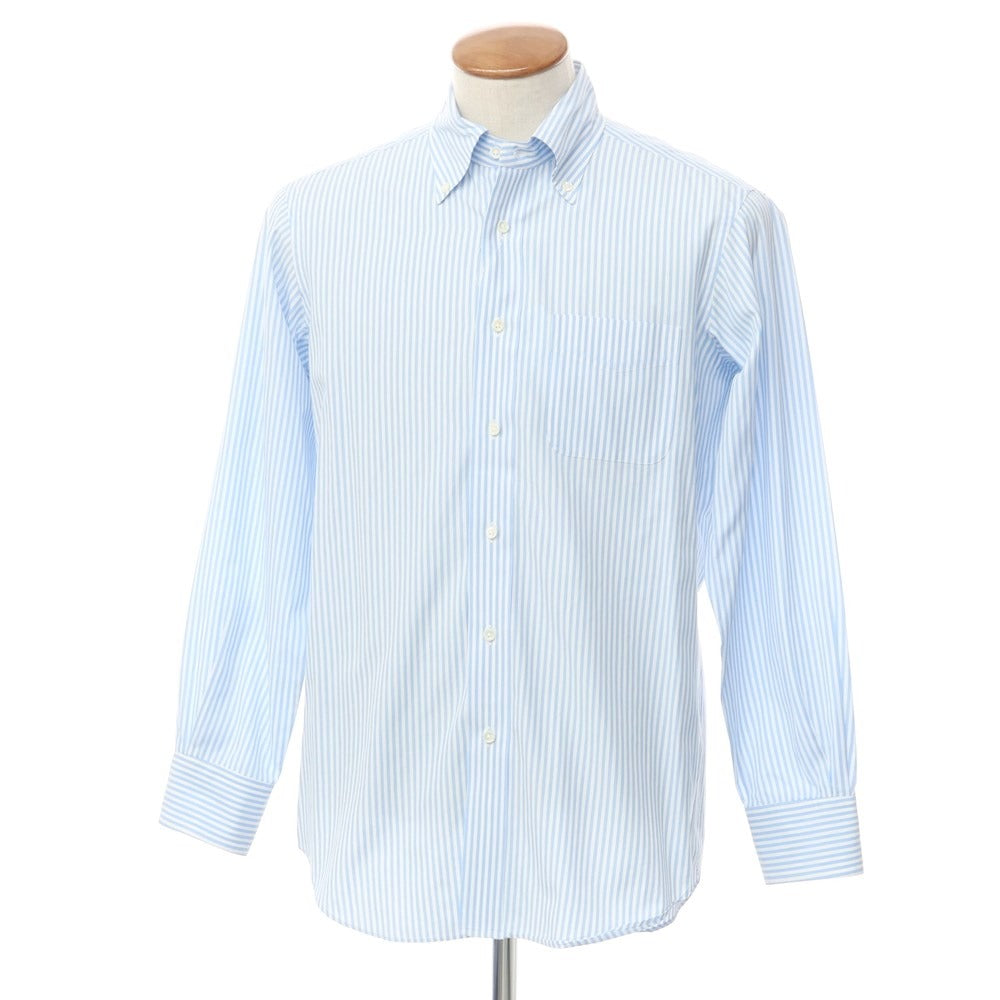 [Used] Makers Shirt Kamakura Cotton Striped Button-down Dress Shirt Light Blue x White [40] [Condition Rank B] ​​[Men&