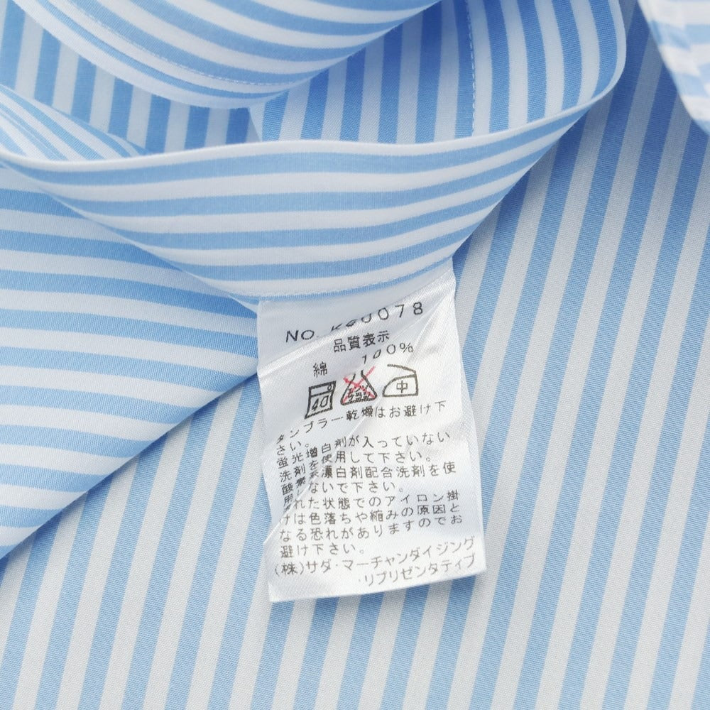 [Used] Makers Shirt Kamakura Cotton Striped Button-down Dress Shirt Light Blue x White [40] [Condition Rank B] ​​[Men&