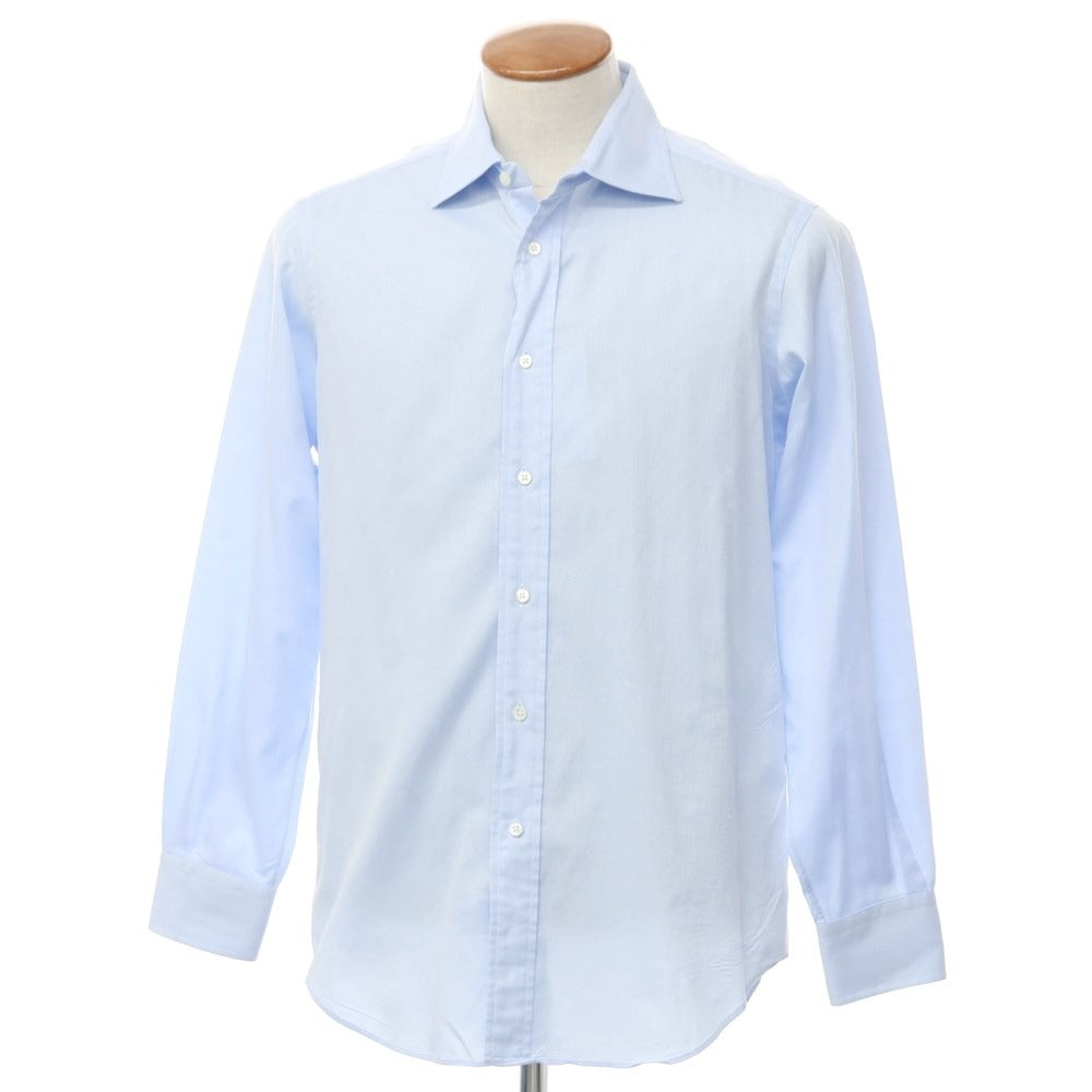 【中古】メイカーズシャツ カマクラ Makers Shirt 鎌倉 コットン ワイドカラー ドレスシャツ ライトブルー【 40 】【 状態ランクC 】【 メンズ 】