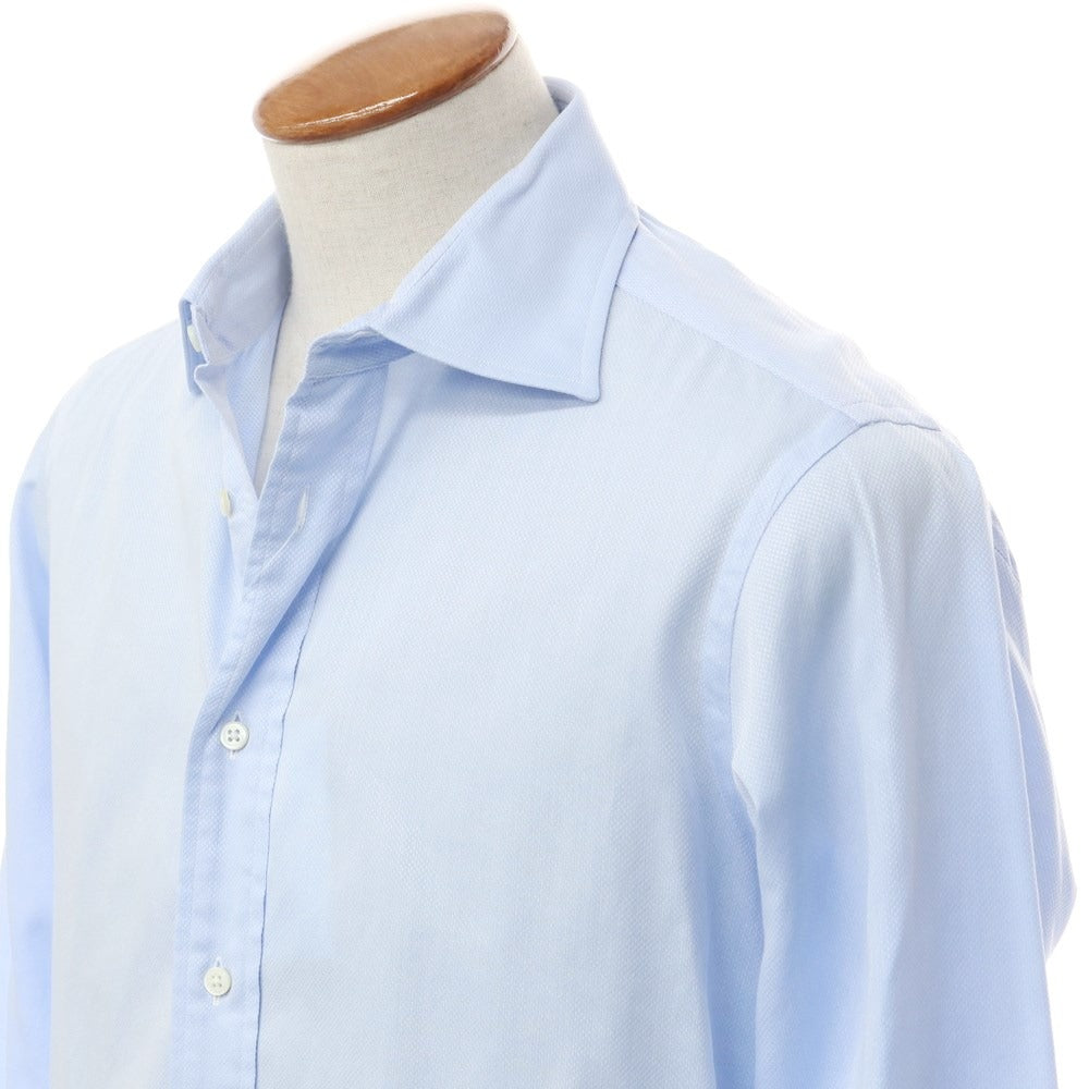 【中古】メイカーズシャツ カマクラ Makers Shirt 鎌倉 コットン ワイドカラー ドレスシャツ ライトブルー【 40 】【 状態ランクC 】【 メンズ 】