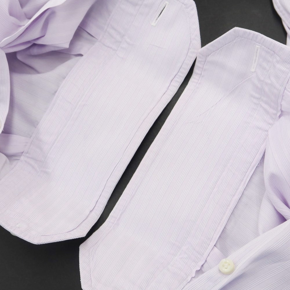 [Used] SHIPS Cotton Stripe Wide Collar Dress Shirt Purple x White [40] [Condition Rank C] [Men&