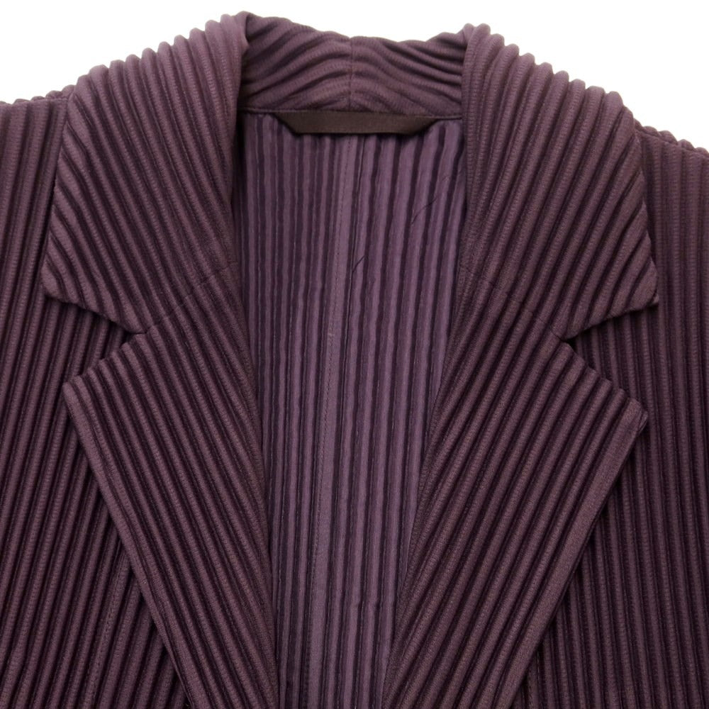 [Used] HOMME PLISSE ISSEY MIYAKE 2023 Autumn/Winter Pleated Chesterfield Coat Purple [No description (L size)] [Condition Rank A] [Men&