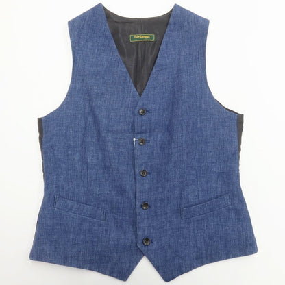 [Used] BEVILACQUA Linen Vest Casual Gilet Navy x Black [XS] [Condition Rank B] [Men&