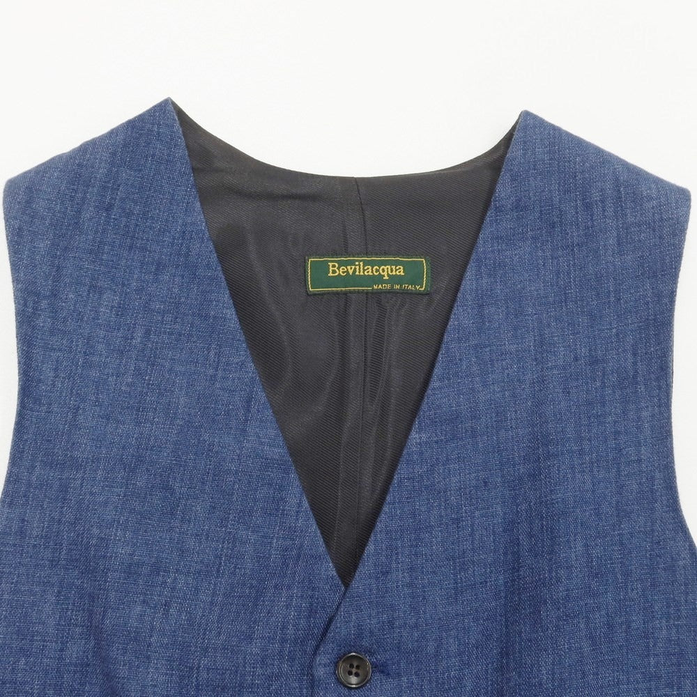 [Used] BEVILACQUA Linen Vest Casual Gilet Navy x Black [XS] [Condition Rank B] [Men&