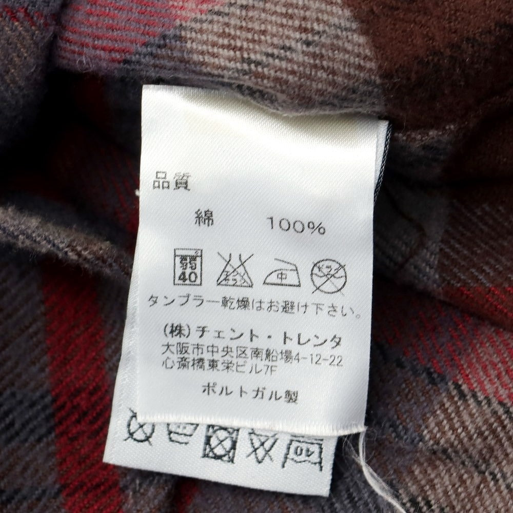 [Used] Portuguese Flannel Cotton Button-down Casual Shirt Brown x Gray [S] [Condition Rank B] ​​[Men&