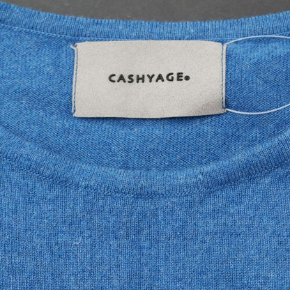 【中古】カシヤージュ CASHYAGE カシミヤ クルーネック プルオーバーニット ブルー【 46 】【 状態ランクC 】【 メンズ 】