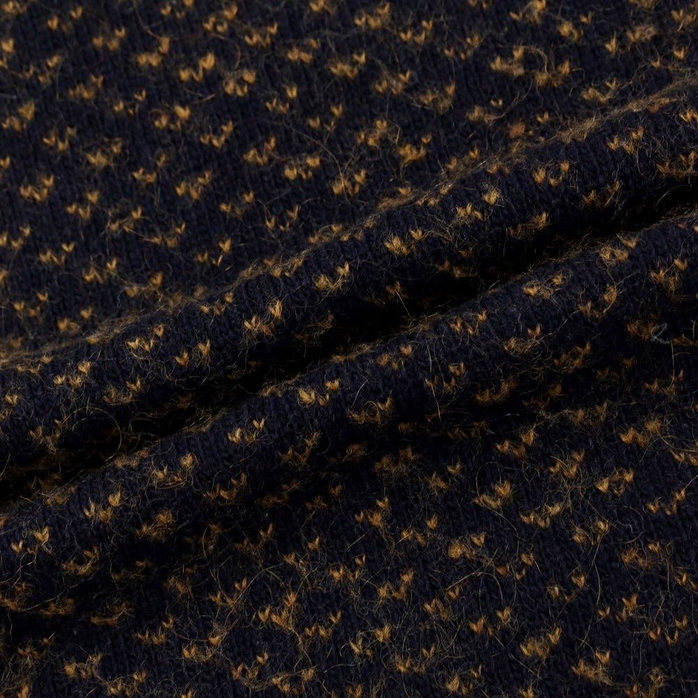 [Used] BECOME Rayon Nylon Wool Crew Neck Pullover Knit Navy x Brown [48] [Condition Rank C] [Men&