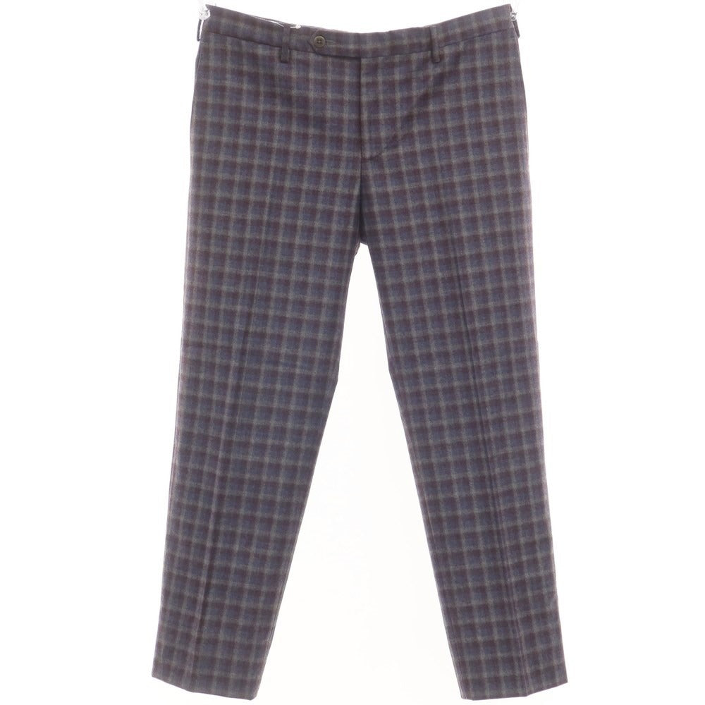 [Used] Zanella Wool Check Casual Slacks Pants Purple x Gray [48] [Condition Rank B] ​​[Men&