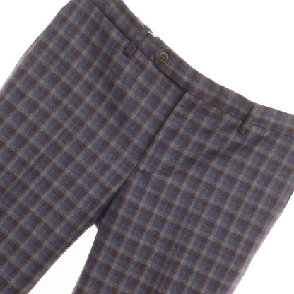 [Used] Zanella Wool Check Casual Slacks Pants Purple x Gray [48] [Condition Rank B] ​​[Men&