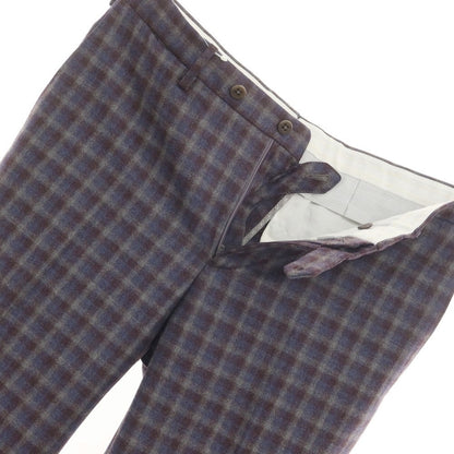 [Used] Zanella Wool Check Casual Slacks Pants Purple x Gray [48] [Condition Rank B] ​​[Men&