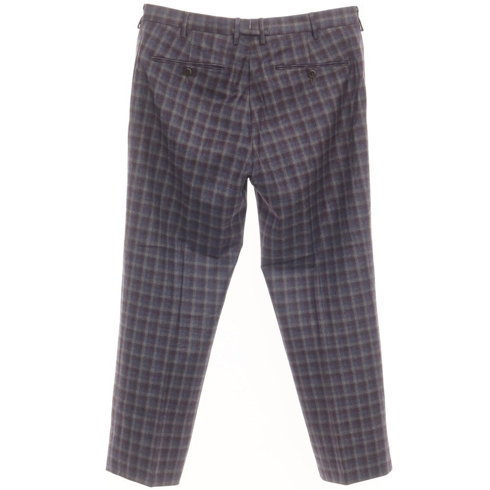 [Used] Zanella Wool Check Casual Slacks Pants Purple x Gray [48] [Condition Rank B] ​​[Men&