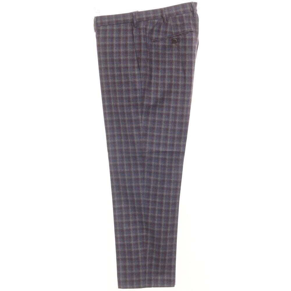 [Used] Zanella Wool Check Casual Slacks Pants Purple x Gray [48] [Condition Rank B] ​​[Men&