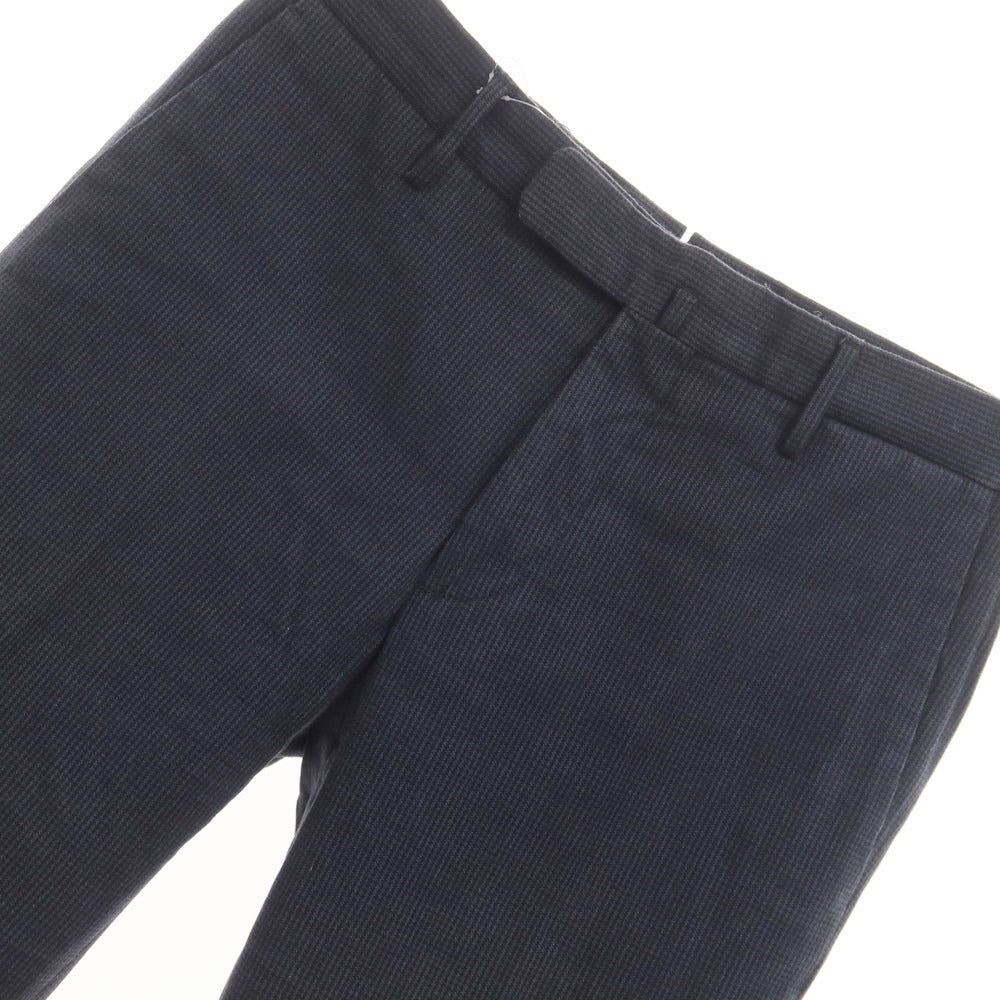 [Used] INCOTEX Cotton Houndstooth Casual Slacks Pants Navy [44] [Condition Rank C] [Men&