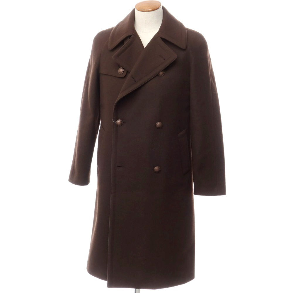 [Used] TAGLIATORE Wool nylon cashmere double-breasted coat, brown [46] [Condition rank A] [Men&