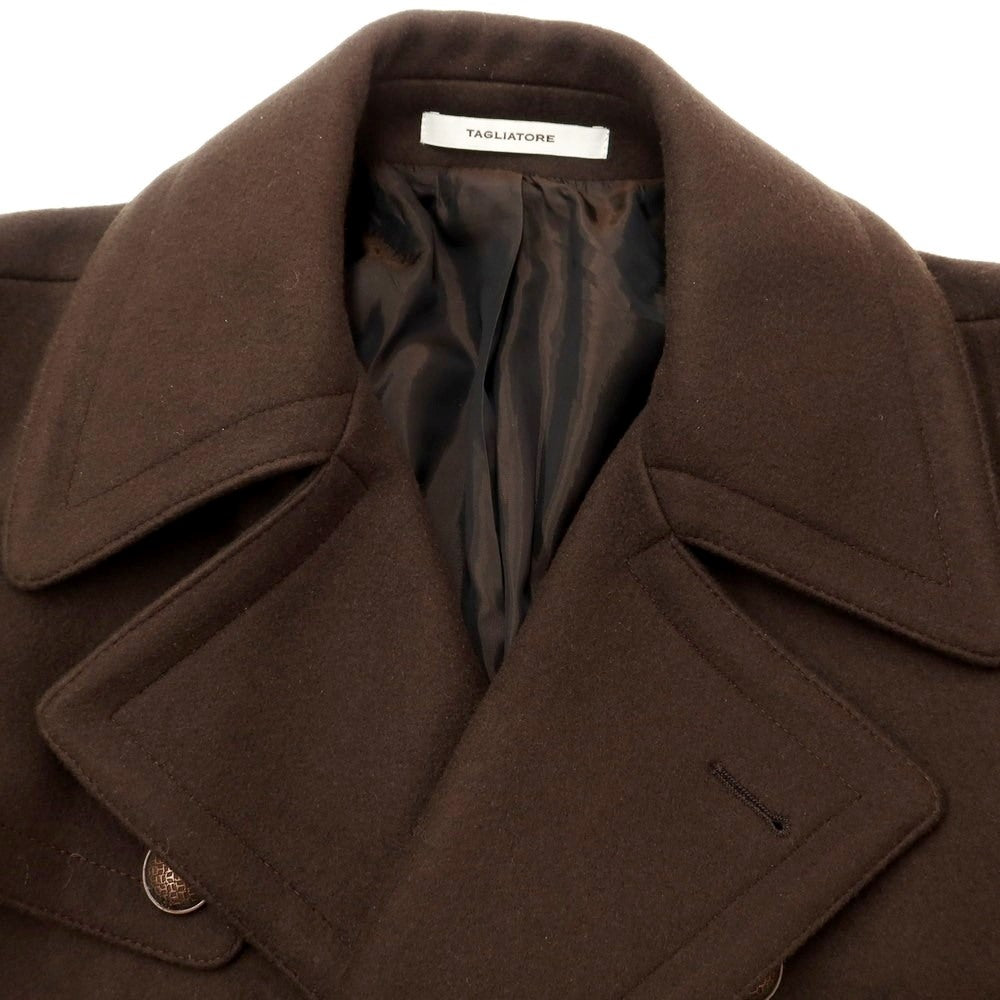 [Used] TAGLIATORE Wool nylon cashmere double-breasted coat, brown [46] [Condition rank A] [Men&