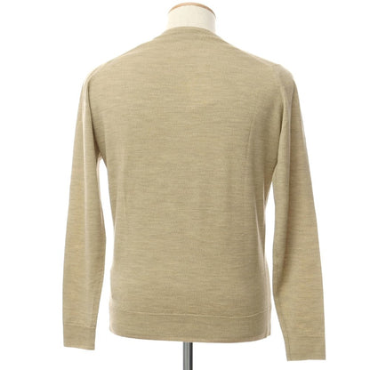 [Used] John Smedley Wool V-neck pullover knit beige [M] [Condition rank A] [Men&