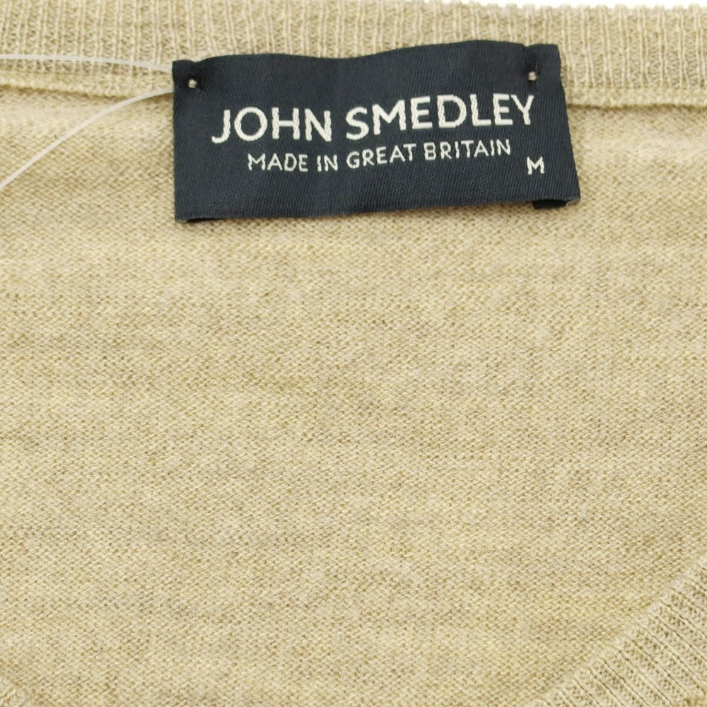 【中古】ジョンスメドレー JOHN SMEDLEY ウール Vネック プルオーバーニット ベージュ【 M 】【 状態ランクA 】【 メンズ 】