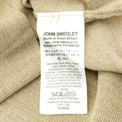 [Used] John Smedley Wool V-neck pullover knit beige [M] [Condition rank A] [Men&