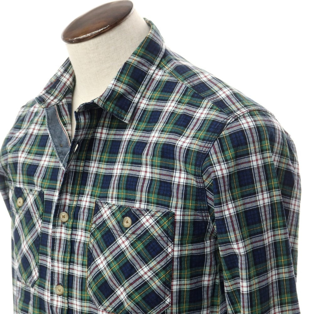 [Used] VINTAGE55 Cotton Casual Shirt Navy x Green [L] [Condition Rank B] [Men&