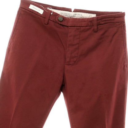 [Used] [Unused] Richard J Brown Stretch Cotton Polyester Casual Slacks Pants Maroon [31] [Condition Rank S] [Men&