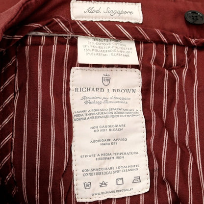 [Used] [Unused] Richard J Brown Stretch Cotton Polyester Casual Slacks Pants Maroon [31] [Condition Rank S] [Men&