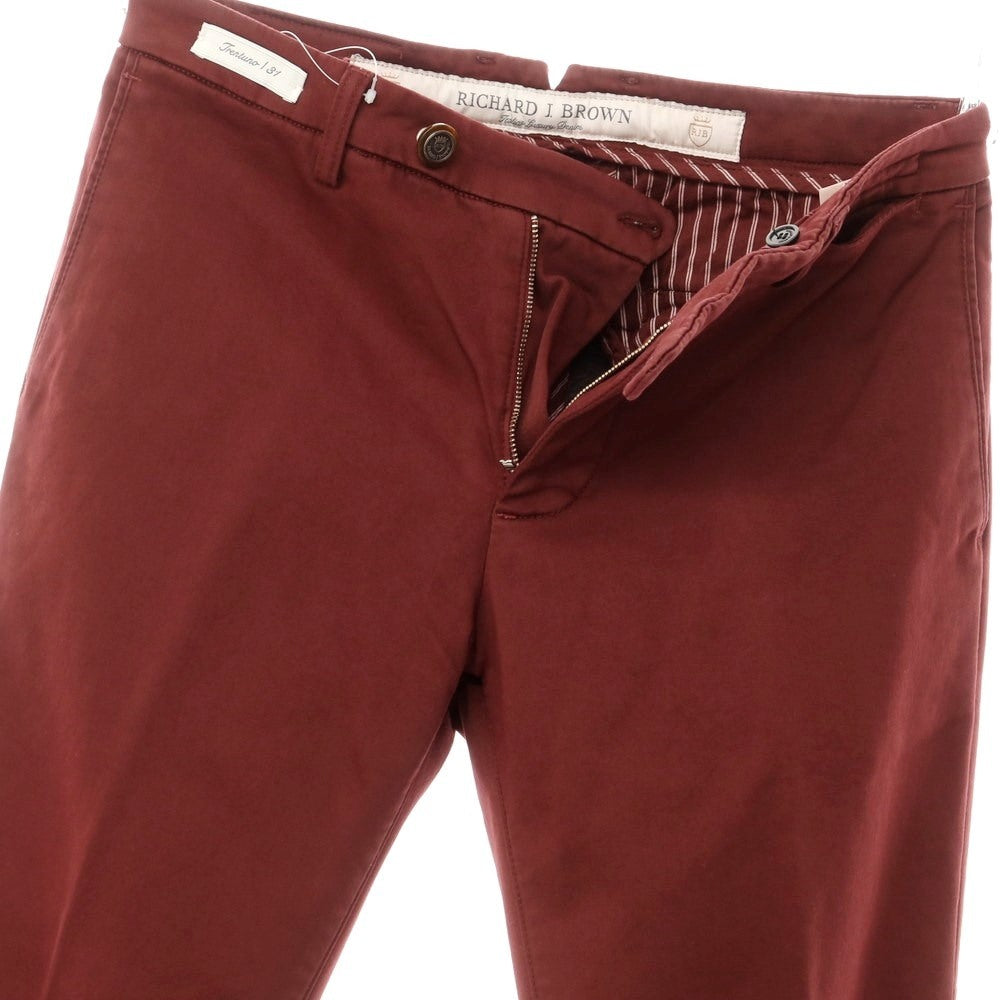 [Used] [Unused] Richard J Brown Stretch Cotton Polyester Casual Slacks Pants Maroon [33] [Condition Rank S] [Men&