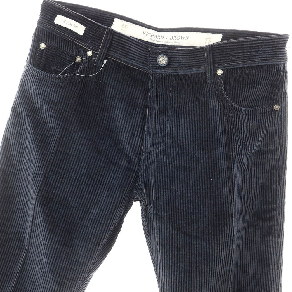 [Used] [Unused] Richard J Brown Wide Ribbed Corduroy Cotton Cashmere 5 Pocket Pants Navy [33] [Condition Rank S] [Men&