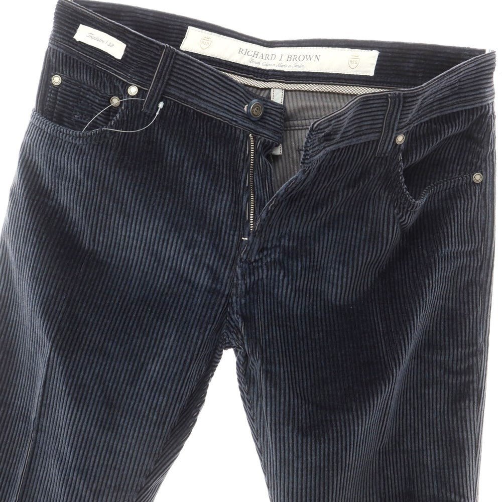 [Used] [Unused] Richard J Brown Wide Ribbed Corduroy Cotton Cashmere 5 Pocket Pants Navy [33] [Condition Rank S] [Men&