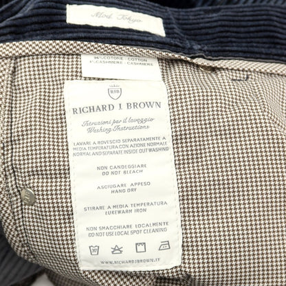 [Used] [Unused] Richard J Brown Wide Ribbed Corduroy Cotton Cashmere 5 Pocket Pants Navy [33] [Condition Rank S] [Men&