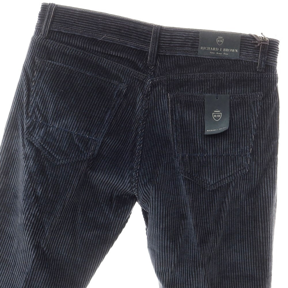 [Used] [Unused] Richard J Brown Wide Ribbed Corduroy Cotton Cashmere 5 Pocket Pants Navy [34] [Condition Rank S] [Men&