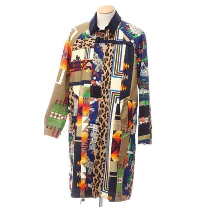 [Used] Sacai x Hank Willis Thomas Cotton Patchwork Balmac Coat Multicolor [1] [Condition Rank A] [Men&