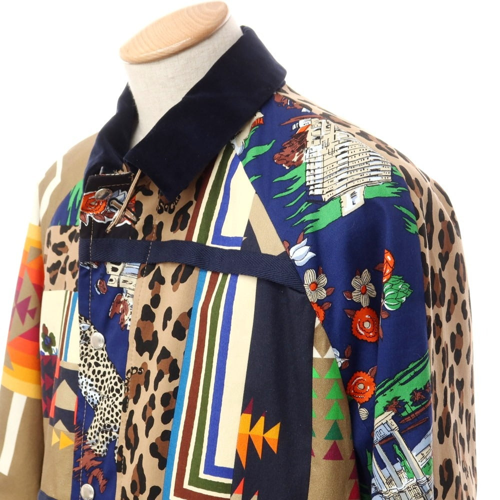 [Used] Sacai x Hank Willis Thomas Cotton Patchwork Balmac Coat Multicolor [1] [Condition Rank A] [Men&