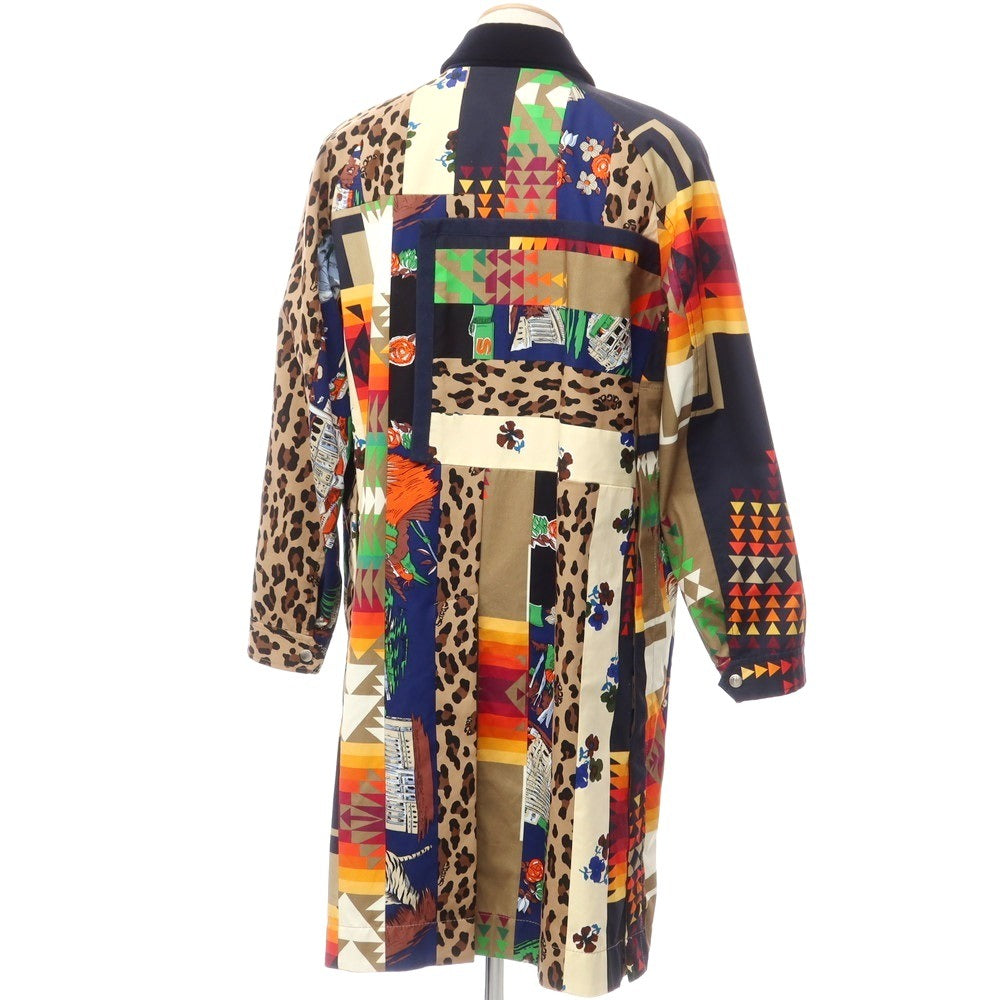 [Used] Sacai x Hank Willis Thomas Cotton Patchwork Balmac Coat Multicolor [1] [Condition Rank A] [Men&