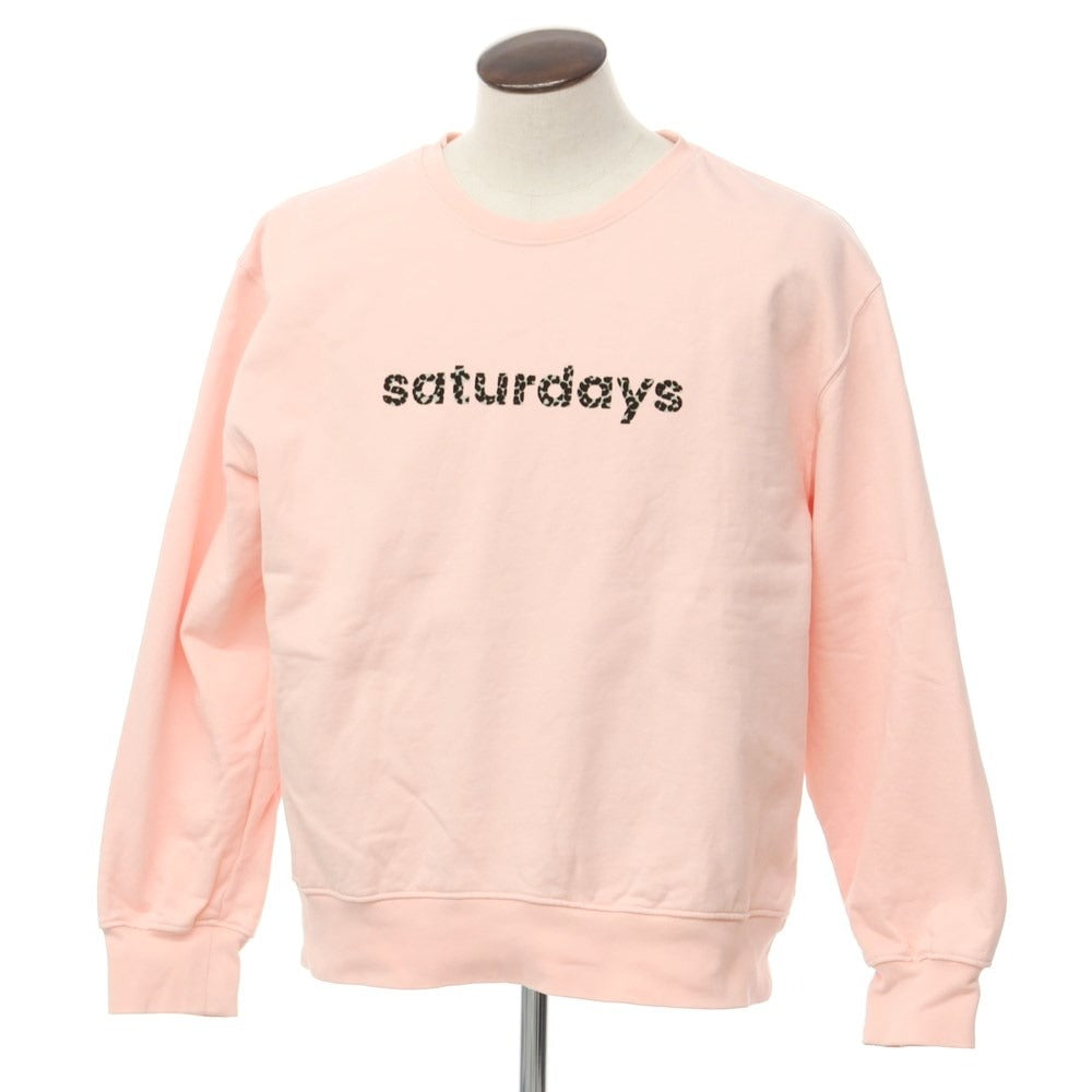 [Used] Saturdays NYC Cotton Crew Neck Sweatshirt Pink [L] [Condition Rank B] ​​[Men&