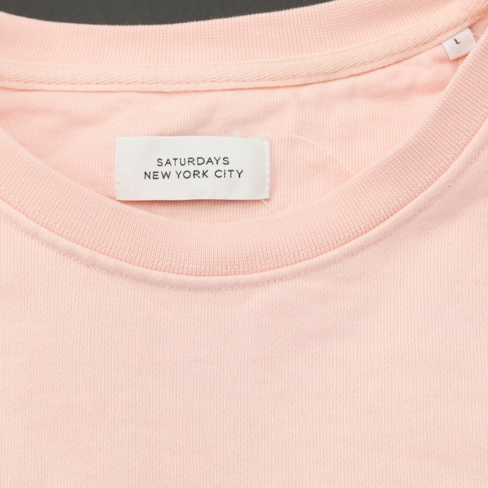 [Used] Saturdays NYC Cotton Crew Neck Sweatshirt Pink [L] [Condition Rank B] ​​[Men&