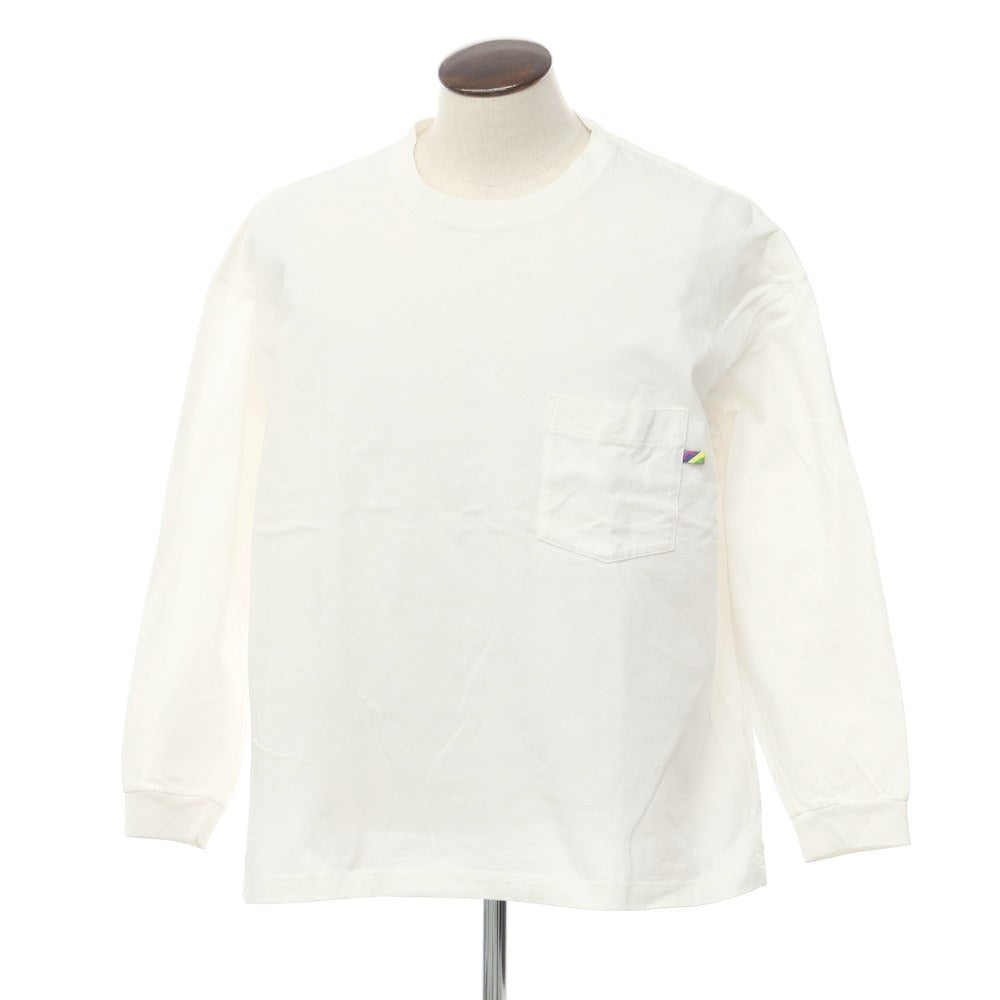 [Used] is-ness Cotton Crew Neck Long Sleeve T-Shirt White [L] [Condition Rank C] [Men&