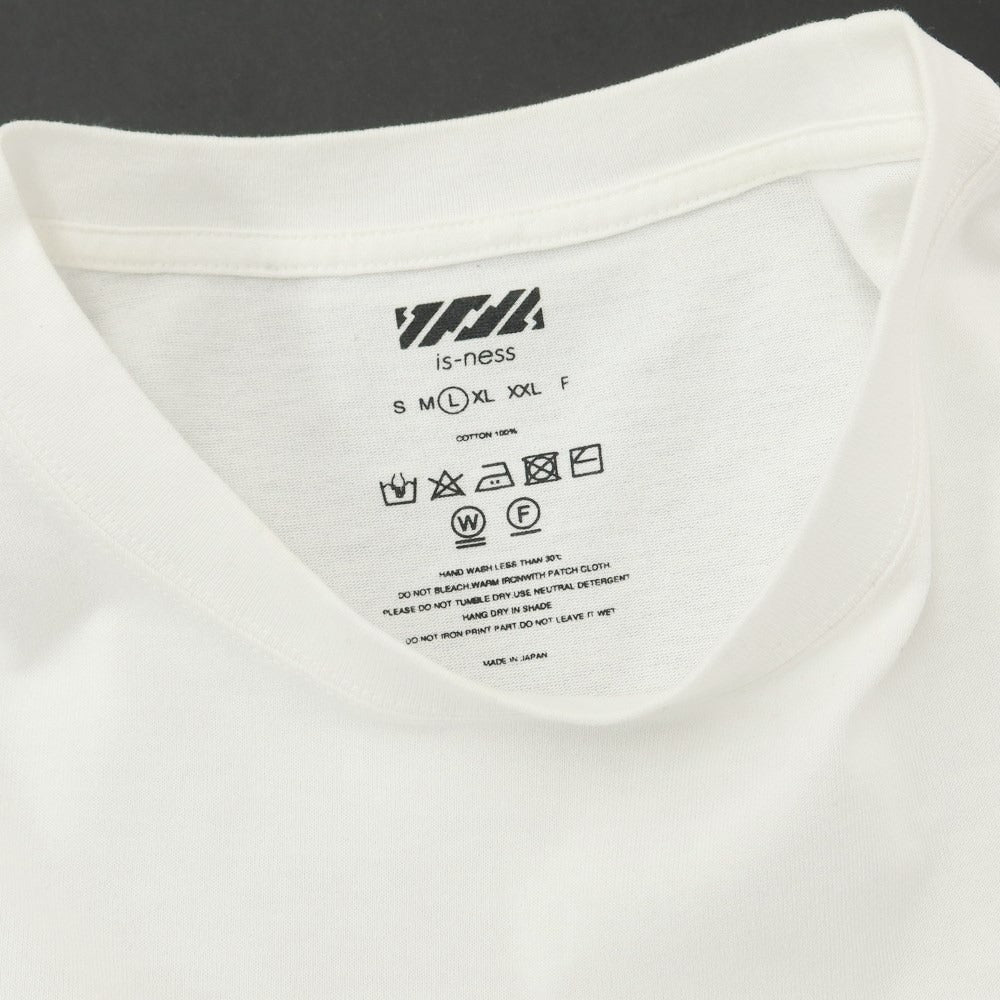 [Used] is-ness Cotton Crew Neck Long Sleeve T-Shirt White [L] [Condition Rank C] [Men&