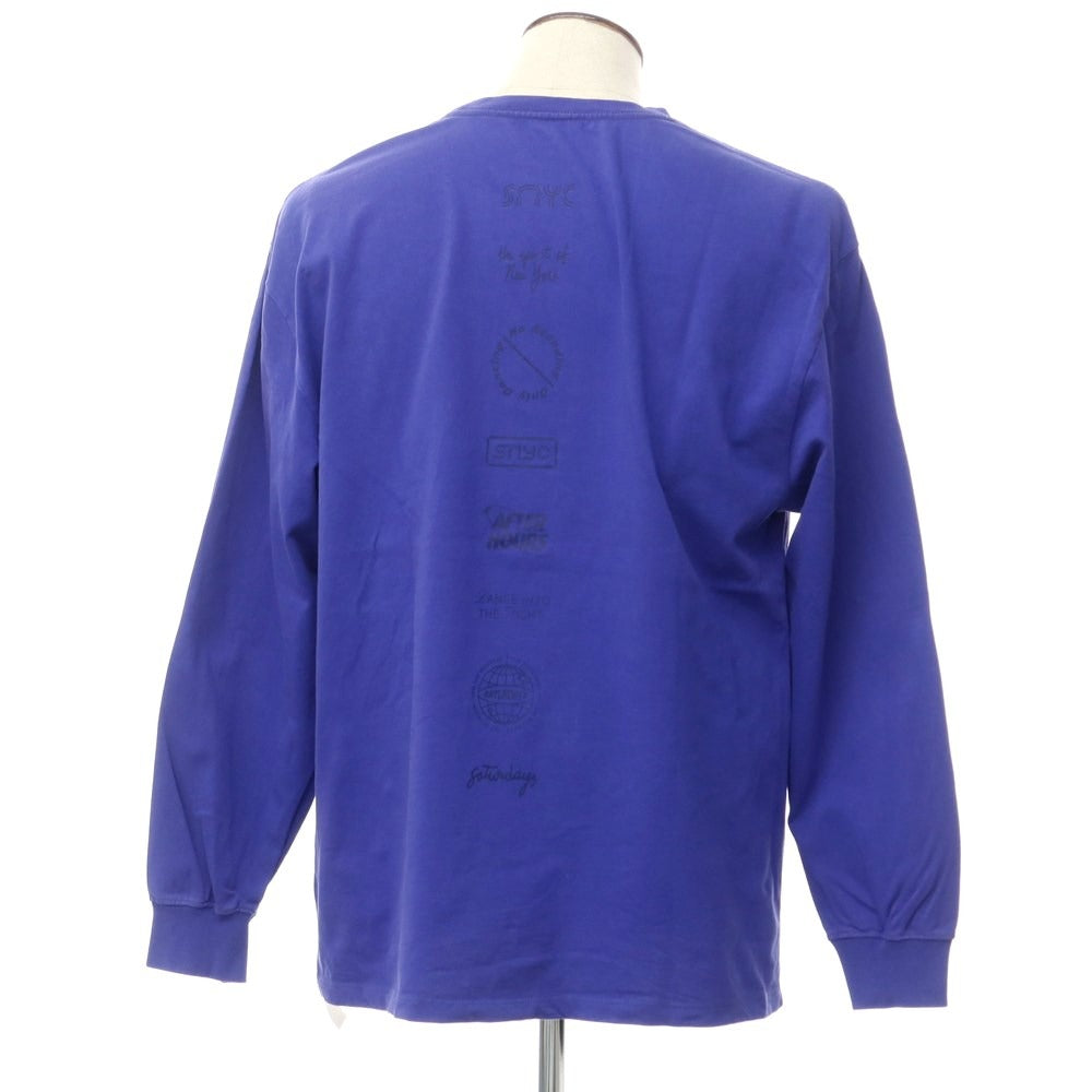 [Used] Saturdays NYC Cotton Crew Neck Long Sleeve T-Shirt Purple [L] [Condition Rank C] [Men&