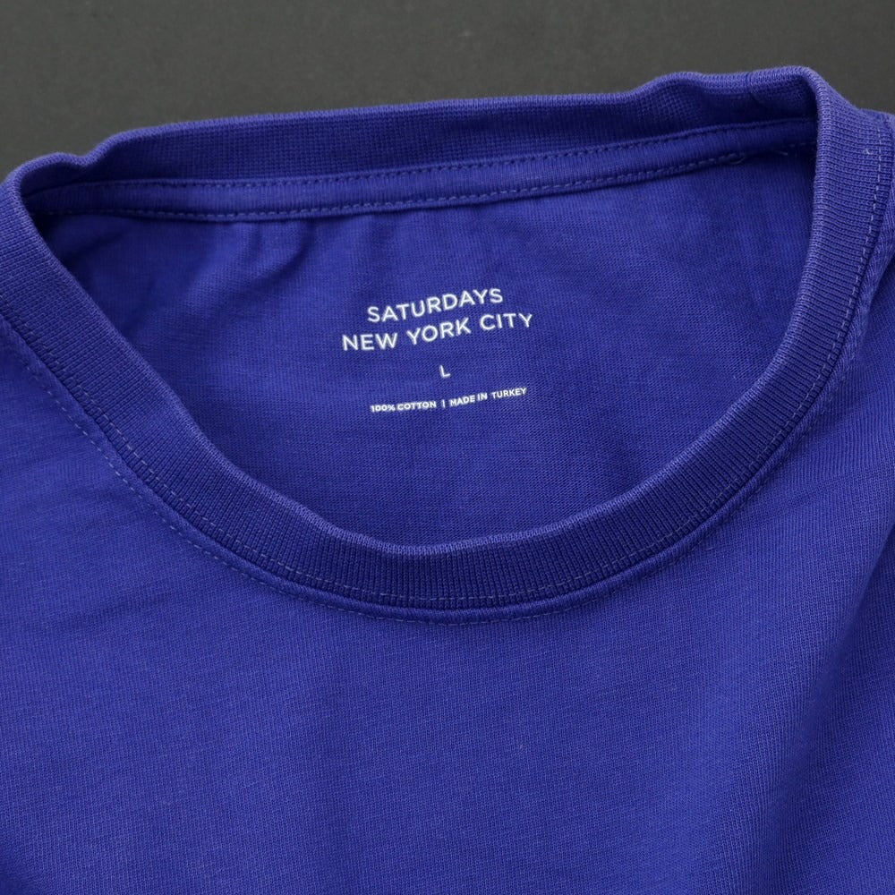 [Used] Saturdays NYC Cotton Crew Neck Long Sleeve T-Shirt Purple [L] [Condition Rank C] [Men&