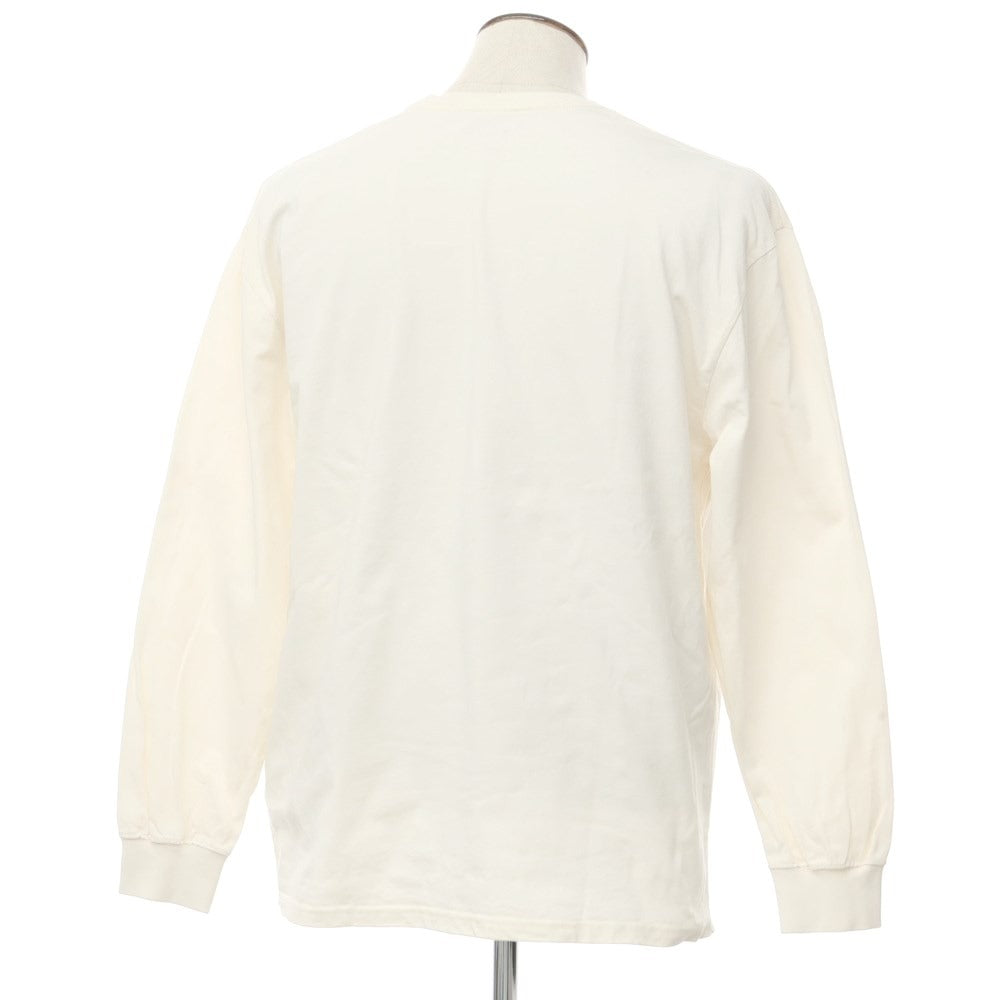 [Used] Saturdays NYC Cotton Crew Neck Long Sleeve T-Shirt Off White [L] [Condition Rank C] [Men&