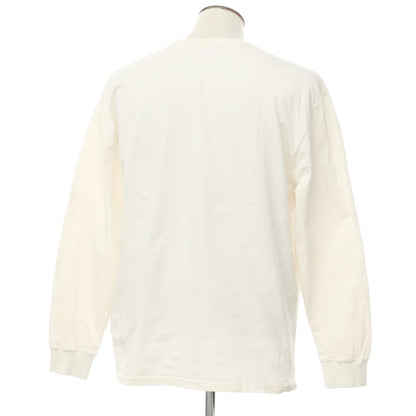 [Used] Saturdays NYC Cotton Crew Neck Long Sleeve T-Shirt Off White [L] [Condition Rank C] [Men&