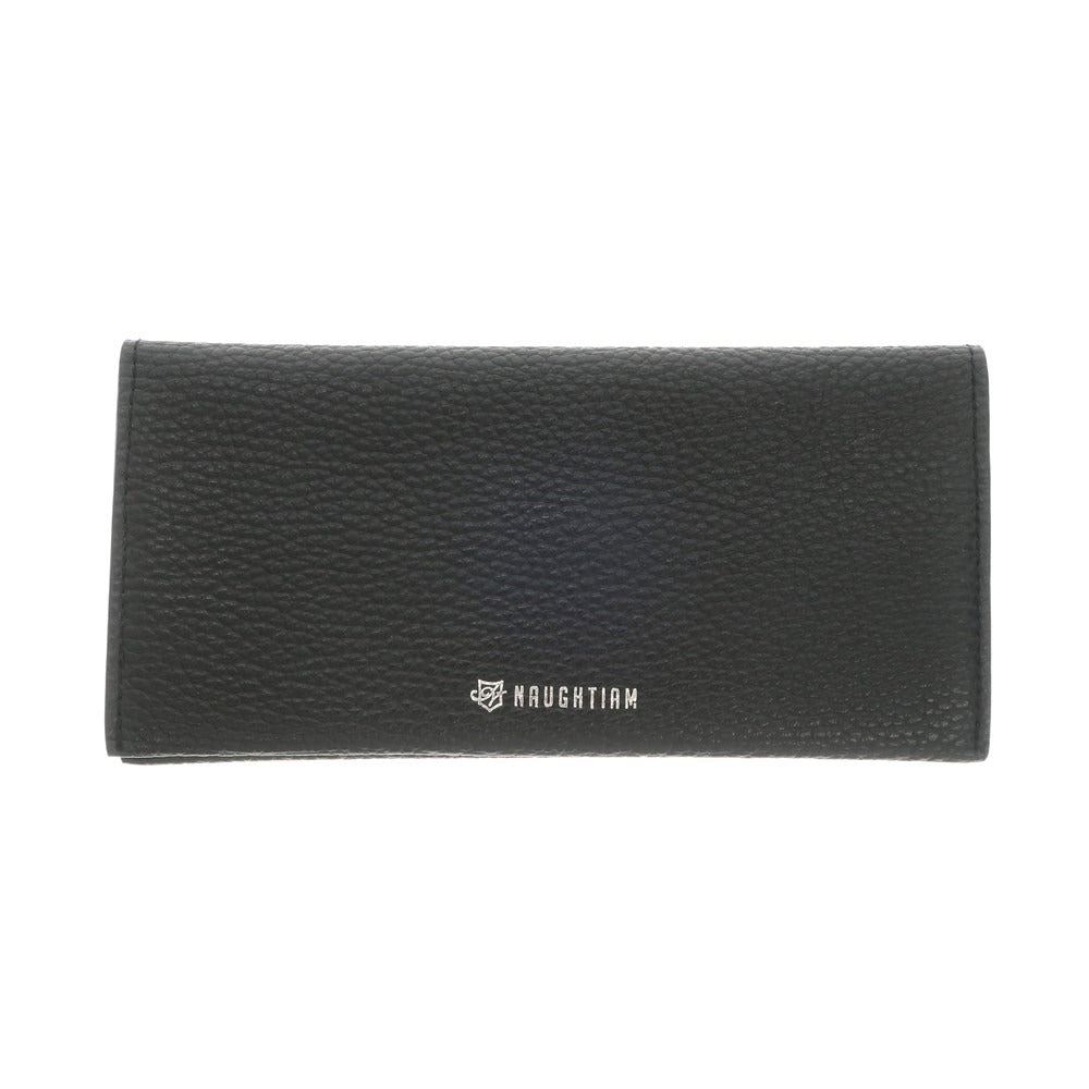 [Used] NAUGHTIAM Shrink Leather Long Wallet Black [Condition Rank A] [Men&