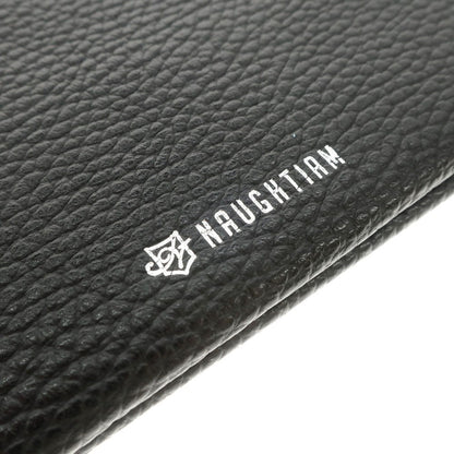 [Used] NAUGHTIAM Shrink Leather Long Wallet Black [Condition Rank A] [Men&