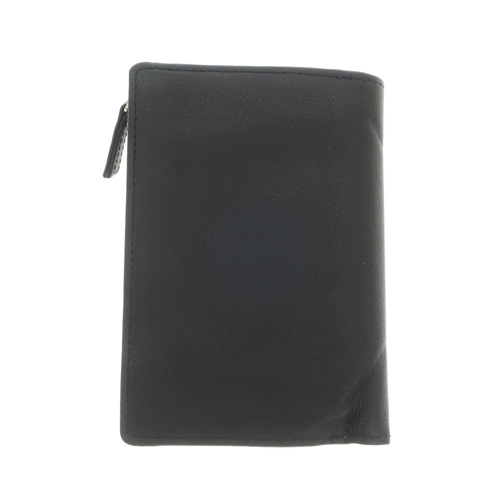 [Used] PRAIRIE GINZA Leather Bi-fold Wallet Black x Beige [Condition Rank B] [Men&