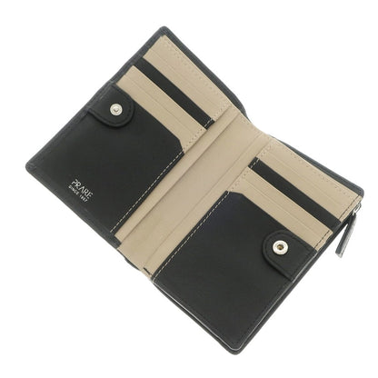 [Used] PRAIRIE GINZA Leather Bi-fold Wallet Black x Beige [Condition Rank B] [Men&