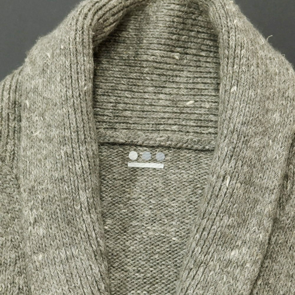 [Used] Three Dots Mid-gauge Wool Linen Shawl Collar Cardigan Olive Gray [No Size (S)] [Condition Rank C] [Men&