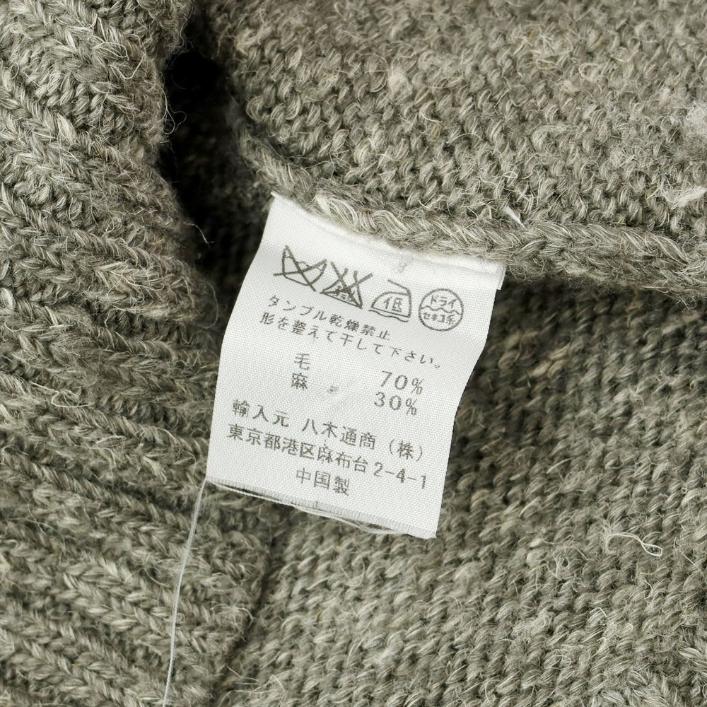 [Used] Three Dots Mid-gauge Wool Linen Shawl Collar Cardigan Olive Gray [No Size (S)] [Condition Rank C] [Men&