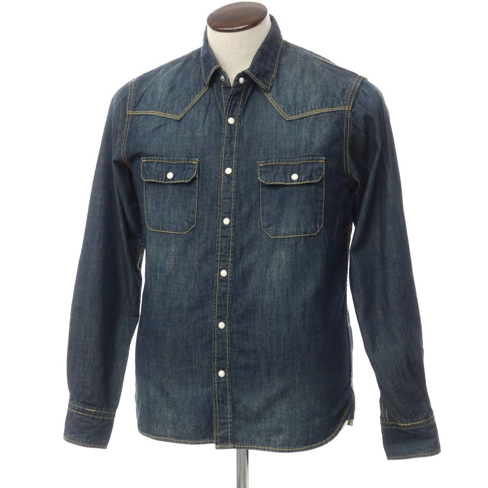 [Used] Nano Universe Denim Western Shirt Navy [L] [Condition Rank C] [Men&